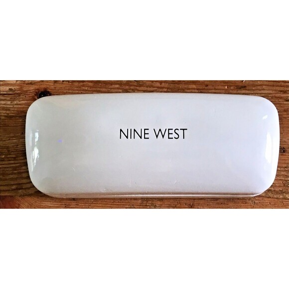Nine West Glasses Case Hard Eyeglasses Storage Snap Shut White Soft Inside - Picture 1 of 5
